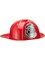 Deluxe Red Adult Fire Fighter Costume Hard Hat Helmet With Silver Badge